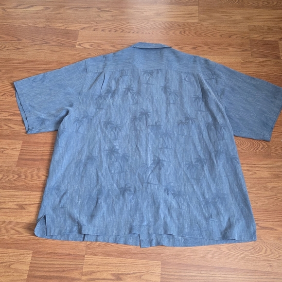 REYN SPOONER Blue Palm Trees Regency Silk Jacquard Hawaiian Camp Shirt Large XXL - Picture 9 of 12